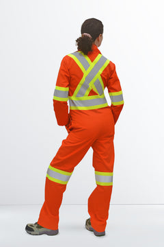 CSA WOMENS COVERALL, Orange, Meets CSA Z96-22 Class 3 Level 2 by www.fashionbyfast.ca