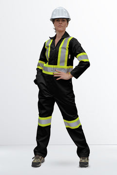 CSA WOMENS COVERALL, Black, Meets CSA Z96-22 Class 1 Level 2  by www.fashionbyfast.ca