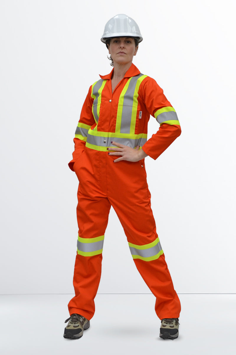 CSA WOMENS COVERALL, Orange, Meets CSA Z96-22 Class 3 Level 2 by www.fashionbyfast.ca