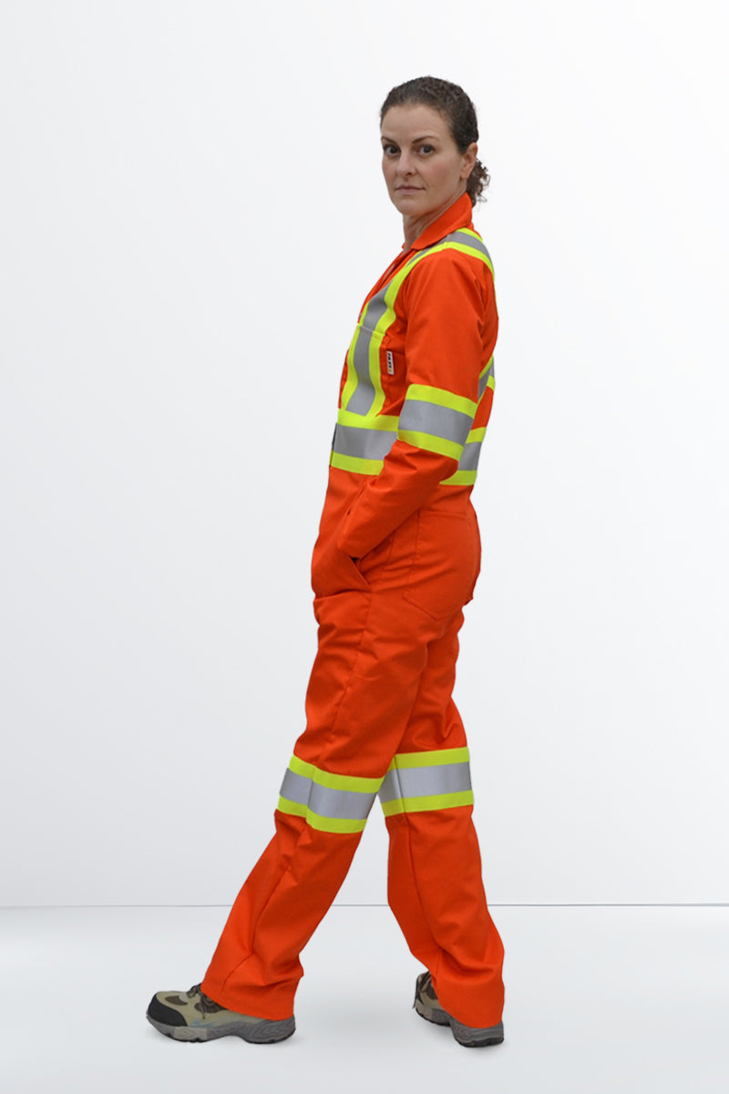 CSA WOMENS COVERALL, Orange, Meets CSA Z96-22 Class 3 Level 2 by www.fashionbyfast.ca