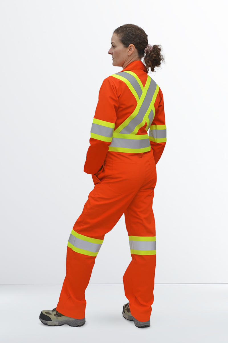 CSA WOMENS COVERALL, Orange, Meets CSA Z96-22 Class 3 Level 2 by www.fashionbyfast.ca