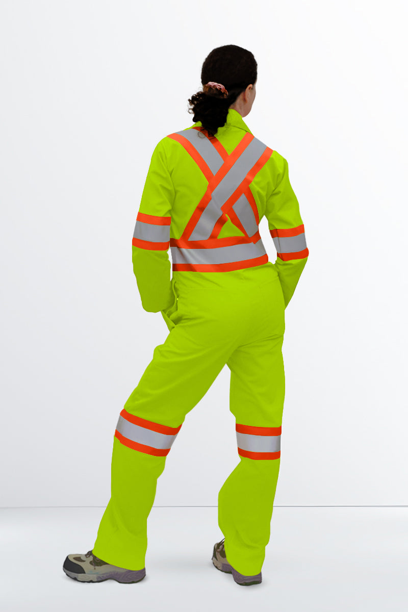 CSA WOMENS COVERALL, Yellow, Meets CSA Z96-22 Class 3 Level 2 by www.fashionbyfast.ca