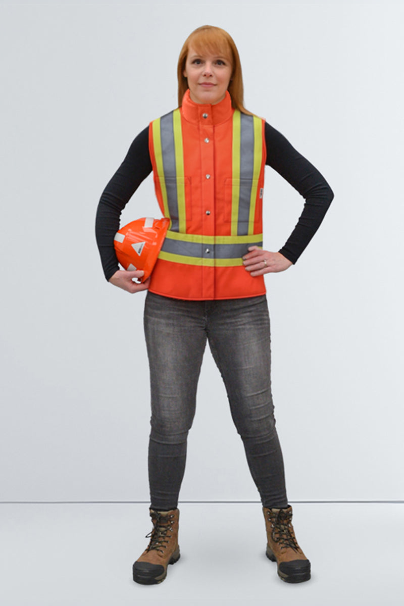 CSA WOMEN'S HIGH VISIBILITY REVERSIBLE QUILTED VEST - WV101